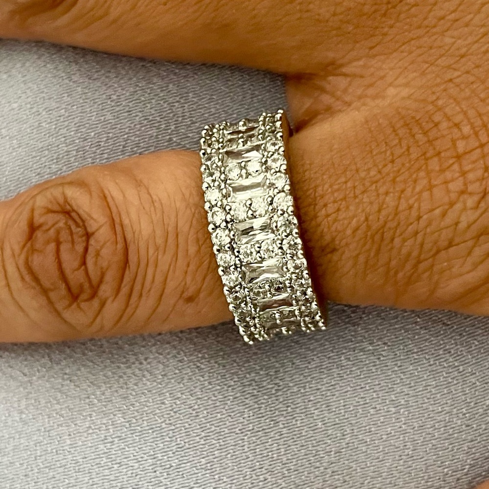 Aldo silver white cz ring, size 6